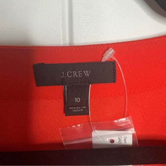 J Crew red crepe faux‎ wrap long sleeves blouse size 10 romantic date night - Picture 8 of 9